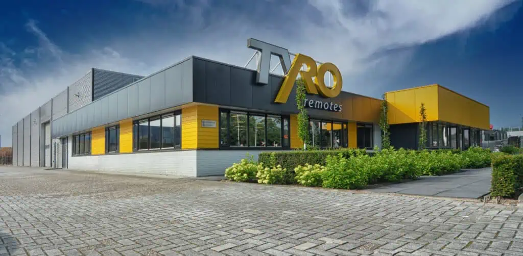 outside view of the Tyro office under blue skies