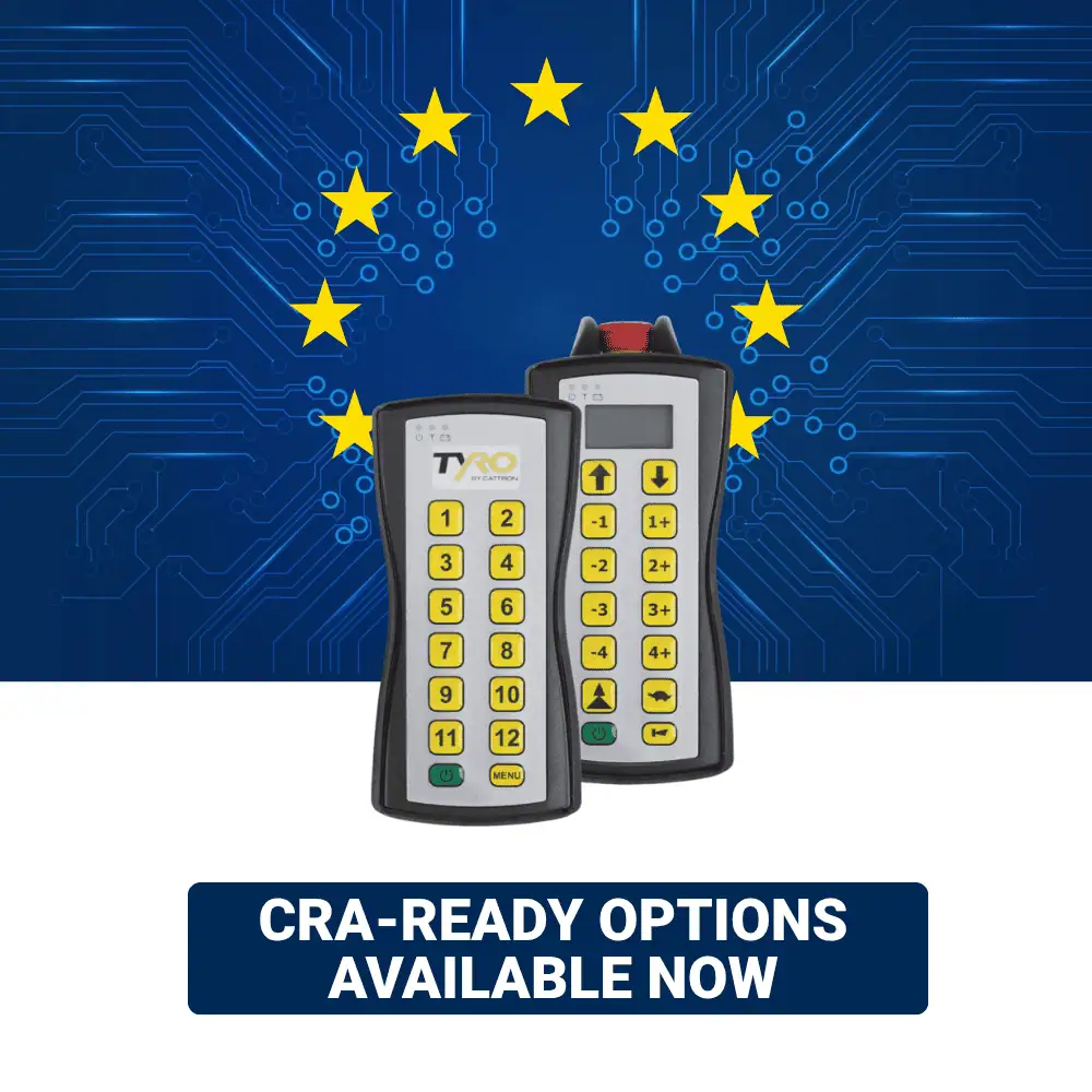 I telecomandi radio Tyro by Cattron Cetus 2S, con opzioni compatibili con CRA, sono ora disponibili