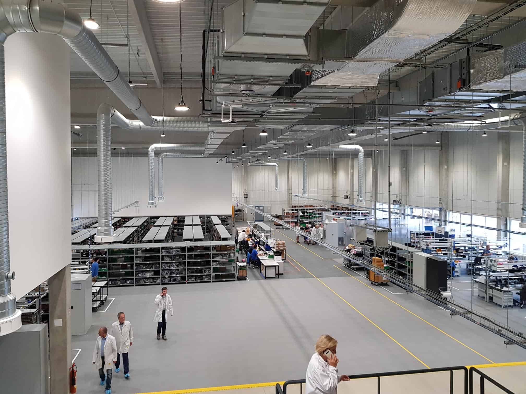 a view inside Cattron's manufacturing warehouse in Liberec, Czech Republic