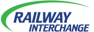 Railway Interchange logo in blue and green