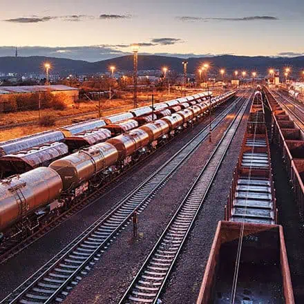Rail yard in early morning
