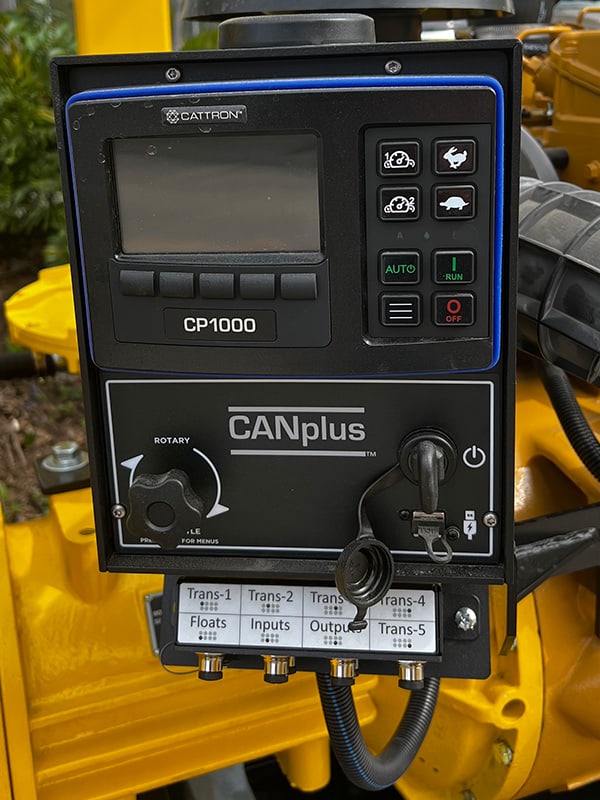 close up of canplus cp100 vfd on engine
