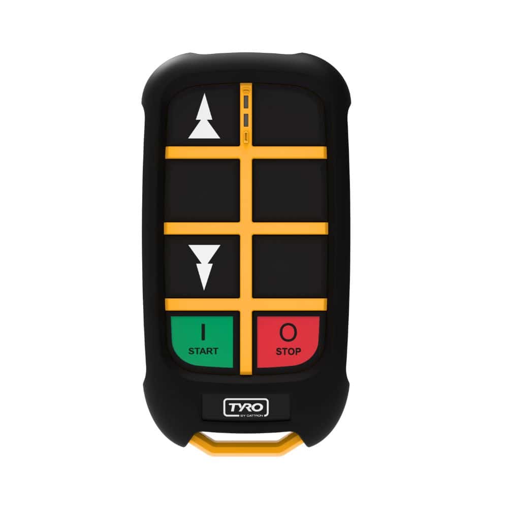 Tyro 2x2 transmitter with buttons for one-motion, one-speed operation