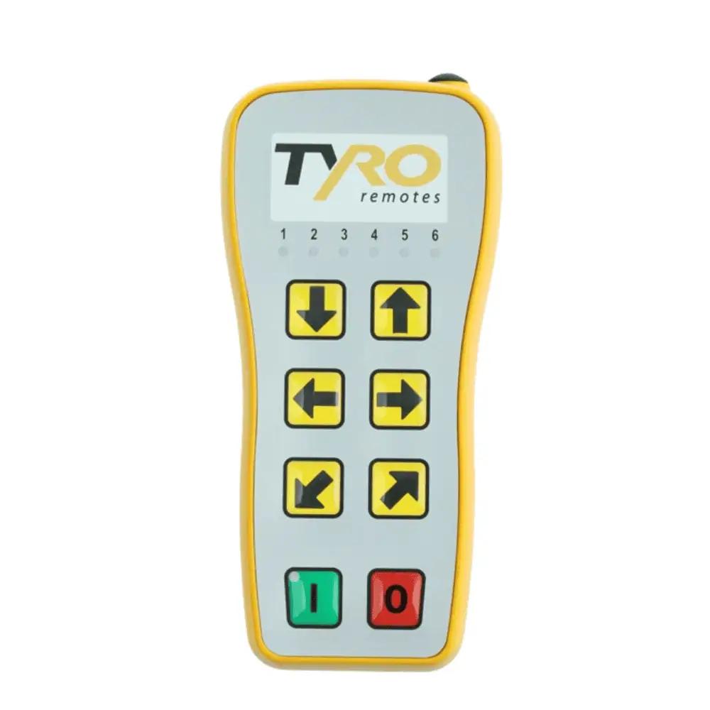 Un mando a distancia Tyro Pyxis 1S con 6 funciones, vista frontal
