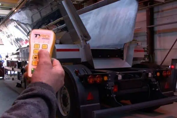 tyro pyxis being used to control an asphalt truck remotely